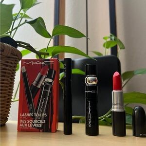 NIB MAC Lashes to Lips Kit Red